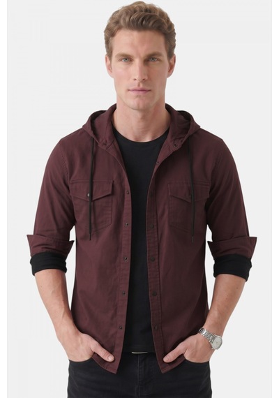 Deep Sea Deepsea Mürdüm Kapüşonlu Likralı Kot Gömlek Slim Fit Çıt Çıt Kapamalı Erkek Gömlek 2300396 Deep Sea Deepsea Mürdüm Kapüşonlu Likralı Kot Gömlek Slim Fit Çıt Çıt Kapamalı Erkek Gömlek 2300396