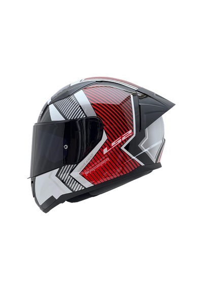 Rapid 2 Extra Race Full Face Motosiklet Kaskı Yarış Spoiler + Siyah Vizörlü Beyaz - Kırmızı