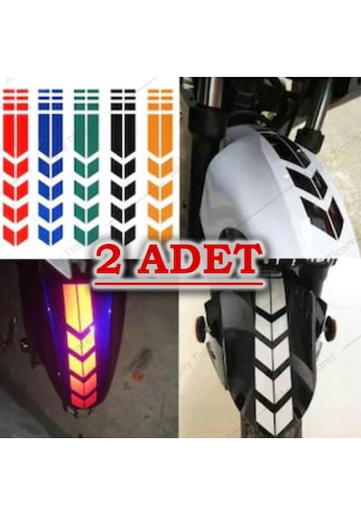2 Adet - Motorsiklet Şerit Sticker Çamurluk Sticker Motorsiklet