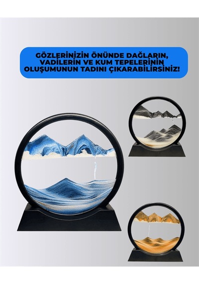 Dekoratif 3d Dinamik Kum Tablosu, Zihin Açıcı Kum Manzarası