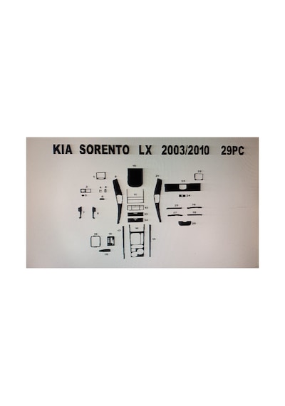Kıa Sorento Lx-ls 2003-2010 29 Parça Torpido Kaplama Renk Gri