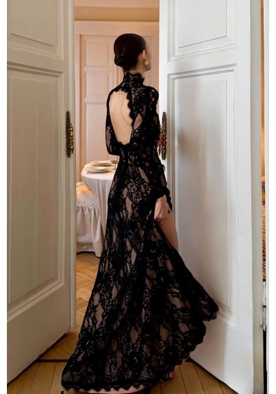 Annabella Dantelli Luxury Elbise - Siyah