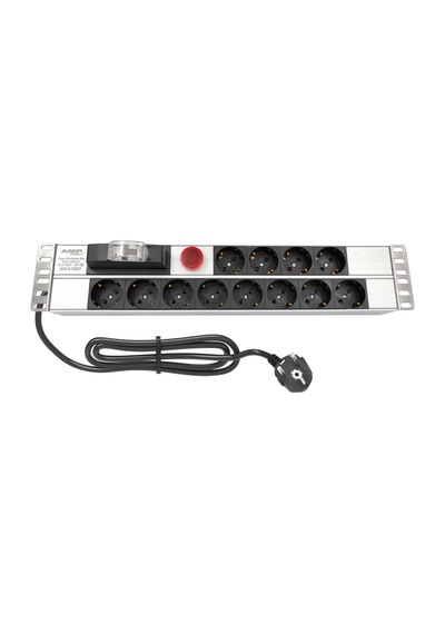 Amp Connect 19" 2u 12'li Schuko Sigortalı Volt/amper Gösterheli Kabinet Grup Prizi Pdu 16a
