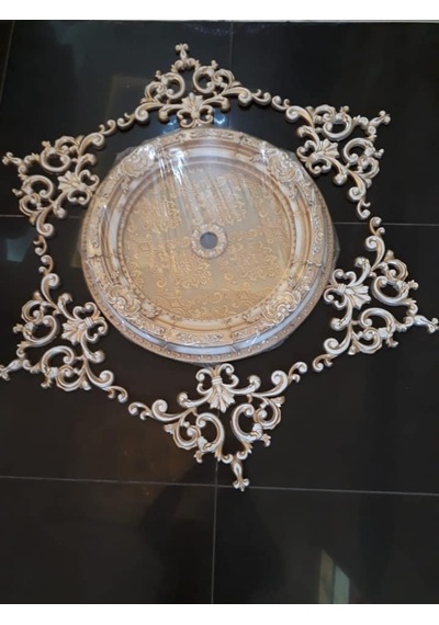 Decogold Saray Tavan Köşe Motif 27 18 Cm Gümüş