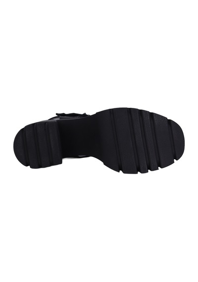 Albishoes Albini 26y10883 Hakiki Deri Topuklu Kadın Sandalet Siyah