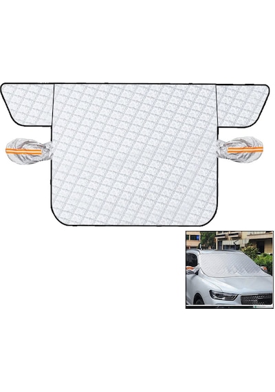 Oto - Araç Buz Önleyicibranda 150x110cm Ayna Kapaklı - Emniyet Kanatlı Kapı Sıkıştırma 4604