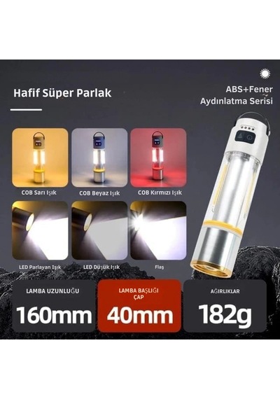 Gold Police Gp-222 Çok Fonksiyonlu Kamp Lambası 1000 Lümen Renkli