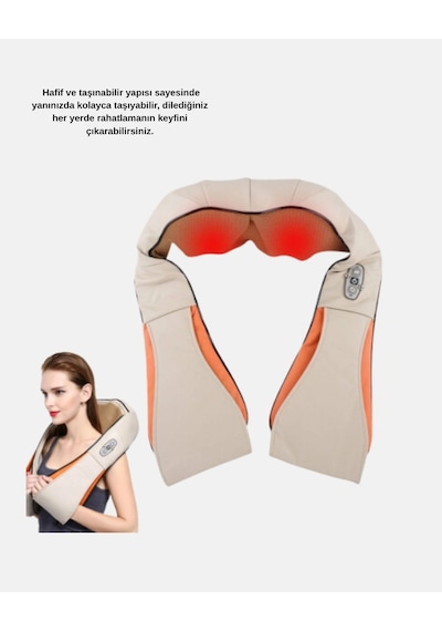 Ergonomik Ovmalı Masaj Aleti Isıtmalı, Yoğurmalı, Boyun Ve Bel Rahatlatıcı Masaj Makinesi Çok Renkli