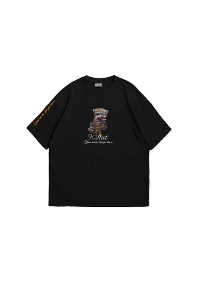Startmore Money Hand Baskılı Oversize Unisex Beyaz Siyah