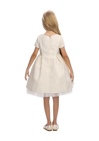 Pamina Kids Pamina Kız Çocuk Taç Tokalı Tüllü Elbise Ekru 36190