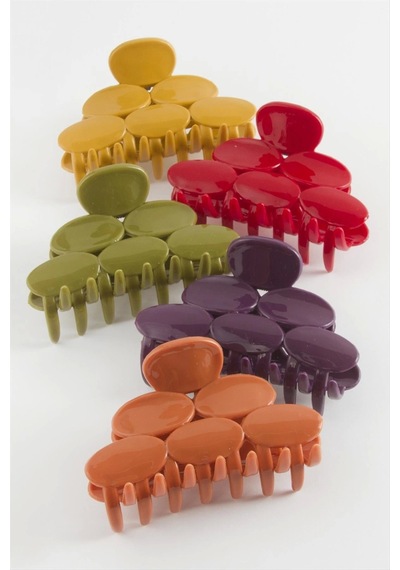 Oval Benekli Renkli Mandal Toka 8 Cm Kırmızı