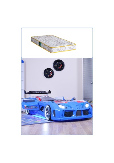Arabalı Yatak, Audi Rüzgarlıklı Full Ledli Arabalı Yatak - Mavi 1 Adet Comfort Yatak Arabalı Yatak, Audi Rüzgarlıklı Full Ledli Arabalı Yatak - Mavi 1 Adet Comfort Yatak