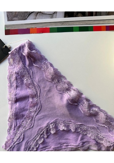 Arlet Kadın Pamuklu Rahat Günlük Kullanım Dantelli Slip/külot Li Lila