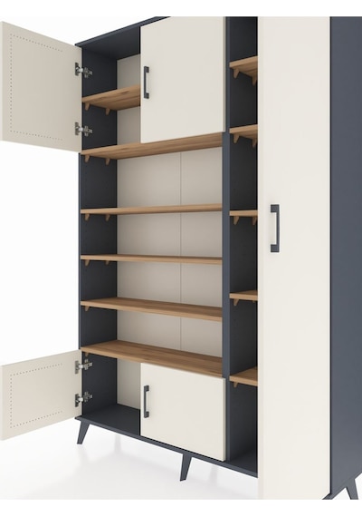 Arges Dolap 11 Raflı 5 Kapaklı 132x30x195 Antrasit-aytaşı/çam Antrasit Arges Dolap 11 Raflı 5 Kapaklı 132x30x195 Antrasit-aytaşı/çam Antrasit
