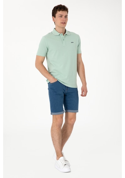 U.S. Polo Assn. Erkek Regular Fit Polo Yaka Su Yeşili Basic Tişört 50306007-VR048