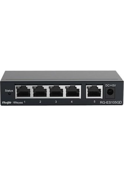 Ruijie Reyee RG ES105GD 5 Port Gigabit Tak Calıştır Metal Kasa Switch