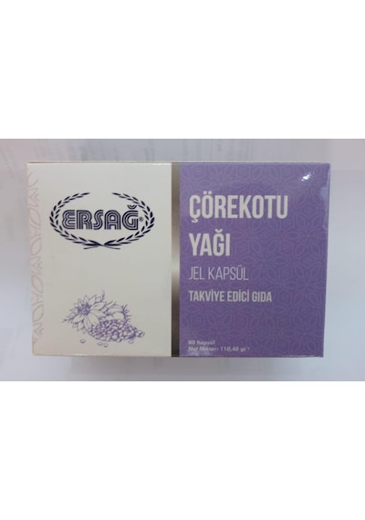 Ersağ Çörekotu Yağı Gıda Takviyesi. Jel Kapsül
