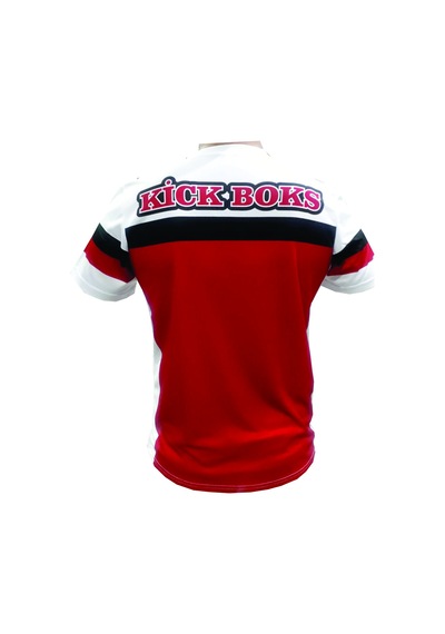 Kick Boks Tişörtü & Kick Boks Point Tişörtü & Maç Tişörtü Beyaz - Kırmızı