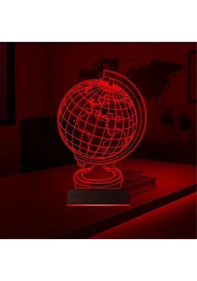 Luvivia Dünya Ofis Hediye 3d Lamba - Masa Gece Lambası Şeffaf