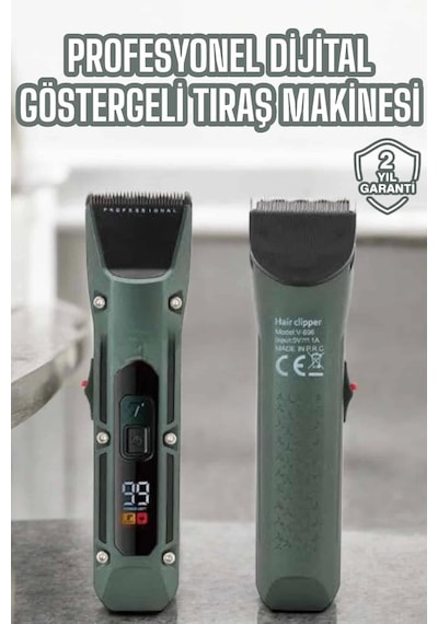 Tıraş Makinesi Dijital Göstergeli Turbo Motor Paslanmaz Çelik