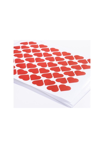 Bimotif Dikey Şerit Kalpli Sticker Seti, 600 Adet Abanoz