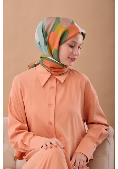 Silk Home Aura Eşarp 140001-07 Yavruağzı, Hardal, Yeşil, Beyaz, Vizon