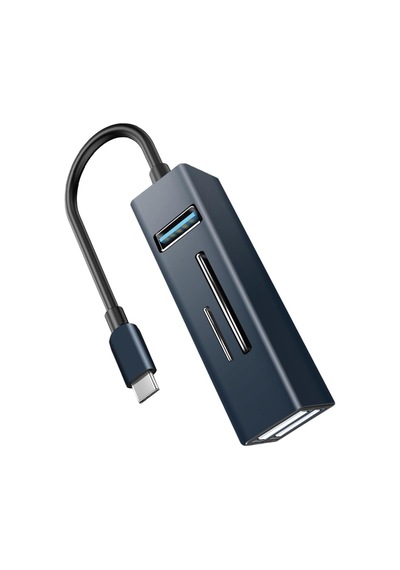 Lexroo Type-c To Usb Dönüştürücü 3.0 Hub 5in1 Port Hızlı Aktarım 5gbps Usb Hafıza Kart Okuyucu