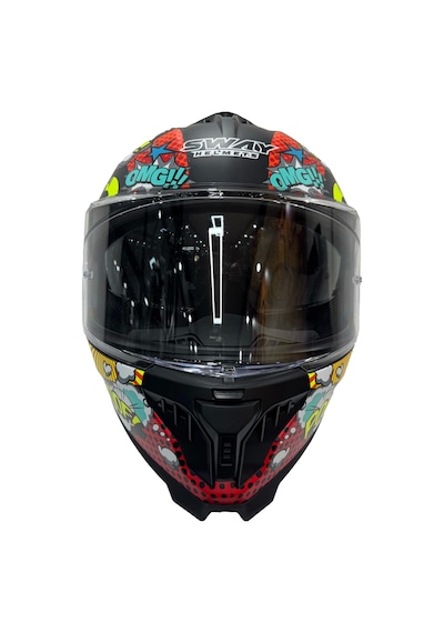 Sway Sw 865 Boom Black Callorful Güneş Gözlüklü Kask