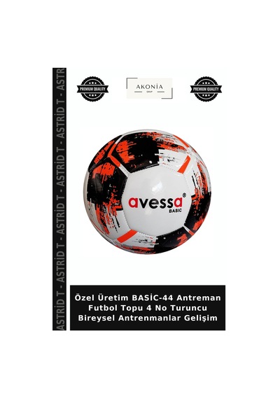 Özel Üretim Basic-44 Antreman Futbol Topu 4 No Turuncu Bireysel Antrenmanlar Gelişim