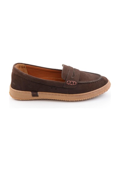 Bambi Kahve Hakiki Deri Kadın Loafer Ayakkabı K01045050401