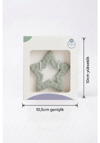 Yıldız Şekilli Esnek Bpa İçermeyen Kabartılı Pastel Renkli Oyuncak Bebek Diş Kaşıyıcısı Mint