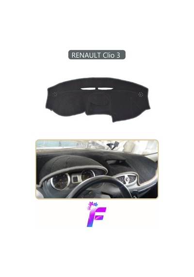 Renault Clio 3 Uyumlu Torpido Örtüsü Yansıma Önleyici Tam Koruma Kolay Ve Hızlı Montaj J56 Torpido Halısı
