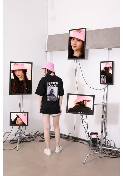 Flood Of Style Unisex Look Mom I Can Fly Siyah Tshirt