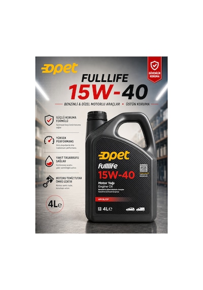 Opet Fulllife 15w-40 Apı Sl/cf Benzinli Ve Dizel Araçlar İçin Motor Yağı 4 L