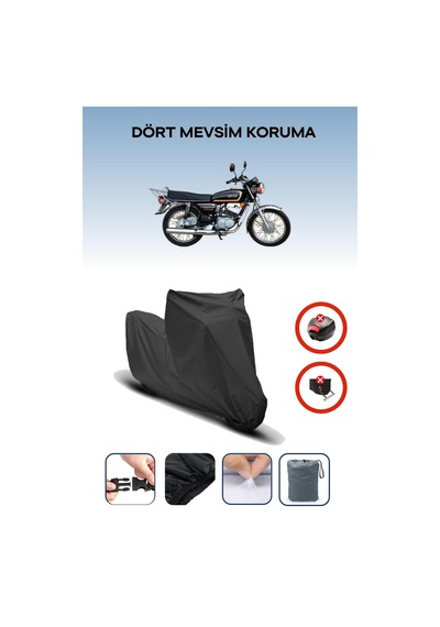 Siyah Arka Çanta Kilit Uyumsuz Yamaha Rx 135 Uyumlu Motosiklet Brandası, 4mevsim