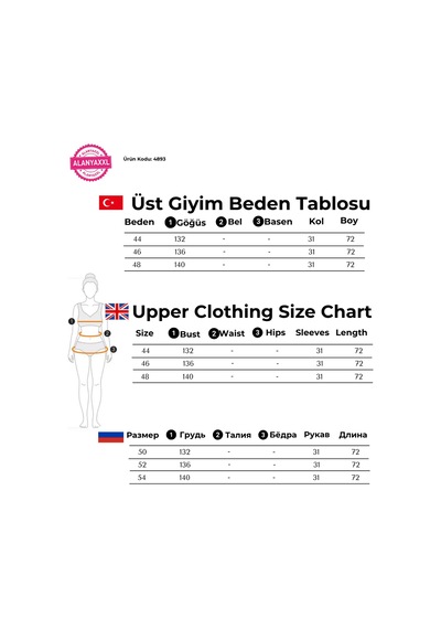 Büyük Beden Viskon Taşlı Cepli Kapri Kol Oversize Kadın Sweat Kırmızı