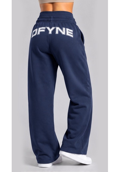 Dfyne Regular Kadın Lacivert Bol Paça Oversize Eşofman Altı