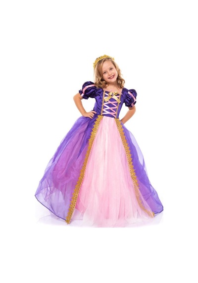 Patiska Nostalji Rapunzel Kostümü Pembe-mor