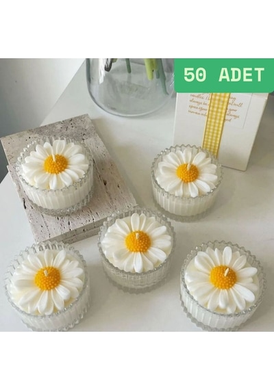 Bernami Biblo Pinterest Mikalı Kokulu Papatya Mum Hediyelik, Nikah, Doğum, Sünnet, Düğün, Nişan, Söz. - 50 Adet