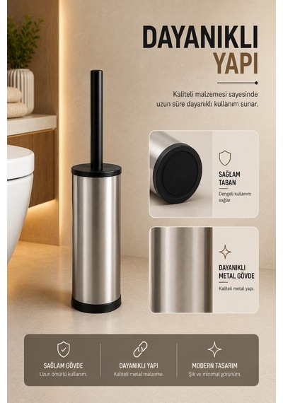 Tuvalet Fırçası Wc Klozet Fırçası Krom