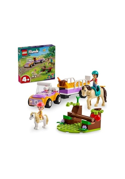 At Ve Midilli Römorku 42634-4 Yaş Ve Üzeri Çocuklar İçin Liann Ve Zoya Minifigürü İçeren Yaratıcı Oyuncak Yapım Seti 105 Parça