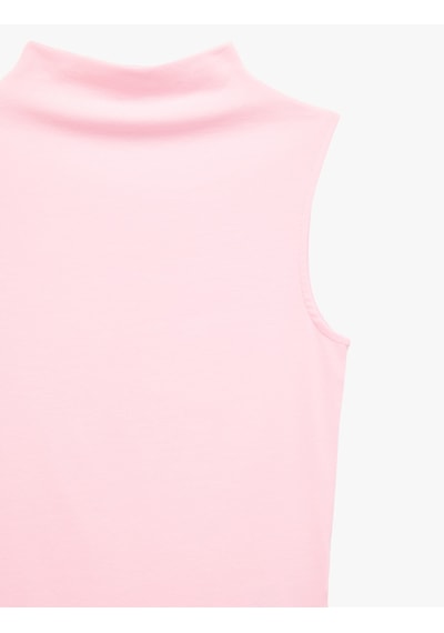 Koton Pamuklu Dik Yaka Slim Fit Kolsuz Body Pembe 7wak10056ek Gül