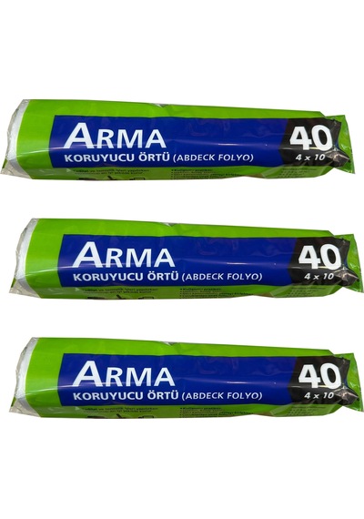 Arma Naylon Tadilat Boya Koruyucu Örtü Poşet Folyo - 4x10 Metre - 40 M2 - 3 Paket