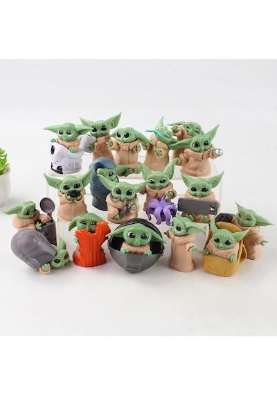 The Mandalorian Baby Yoda Grogu Bebek Yoda Aksiyon Figür Oyuncak Seti 5 Yoda Figürü Bir Arada Set B