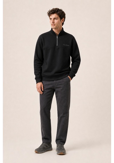 Redline Krivs Bisiklet Yaka Regular Fit Kışlık Sweatshirt Siyah
