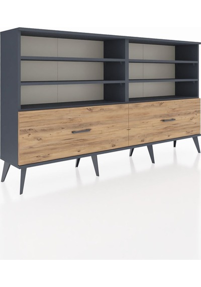 Arges Konsol 6 Raflı 2 Çekmeceli 176x30x99 Antrasit-antrasit/çam Antrasıt/atlas Çam - Antrasıt Arges Konsol 6 Raflı 2 Çekmeceli 176x30x99 Antrasit-antrasit/çam Antrasıt/atlas Çam - Antrasıt