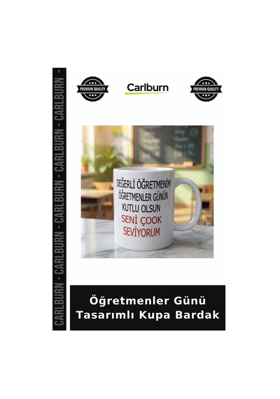 Öğretmenler Günü Tasarımlı Kupa Bardak Sunum Gereci Çay Eşlikçisi Hatıra Objesi Çok Renkli