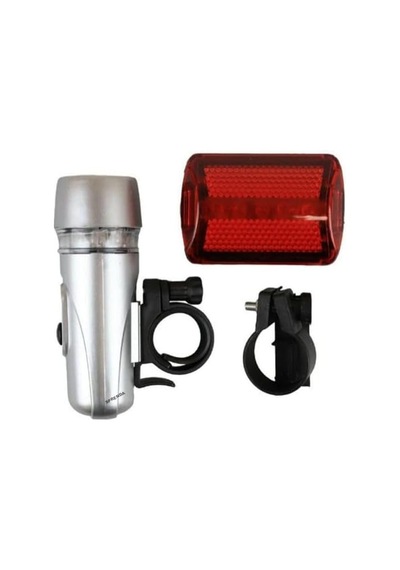 Led Bisiklet Lambası Feneri Ön Far Arka Stop Işık Aydınlatma Seti Çok Renkli