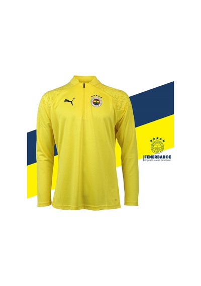 Fenerium Fenerbahçe Lisanslı 23/24 A Takım Futbolcu Yarım Fermuar Sweat Sarı