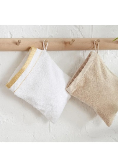 Karacahome Glory Lurex Gold Bej 9 Parça Aile Banyo Seti Bej
